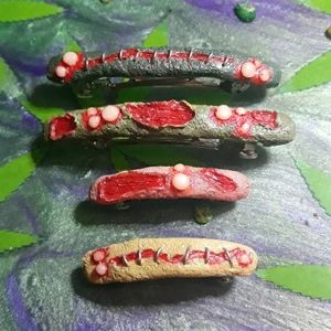Lot of 4 Zombie Flesh Barrettes